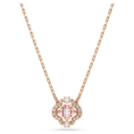 Una necklace, Clover, Pink, 18K rose gold finish
