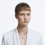 Una necklace, Octagon cut, Blue, Rhodium plated - Image 2
