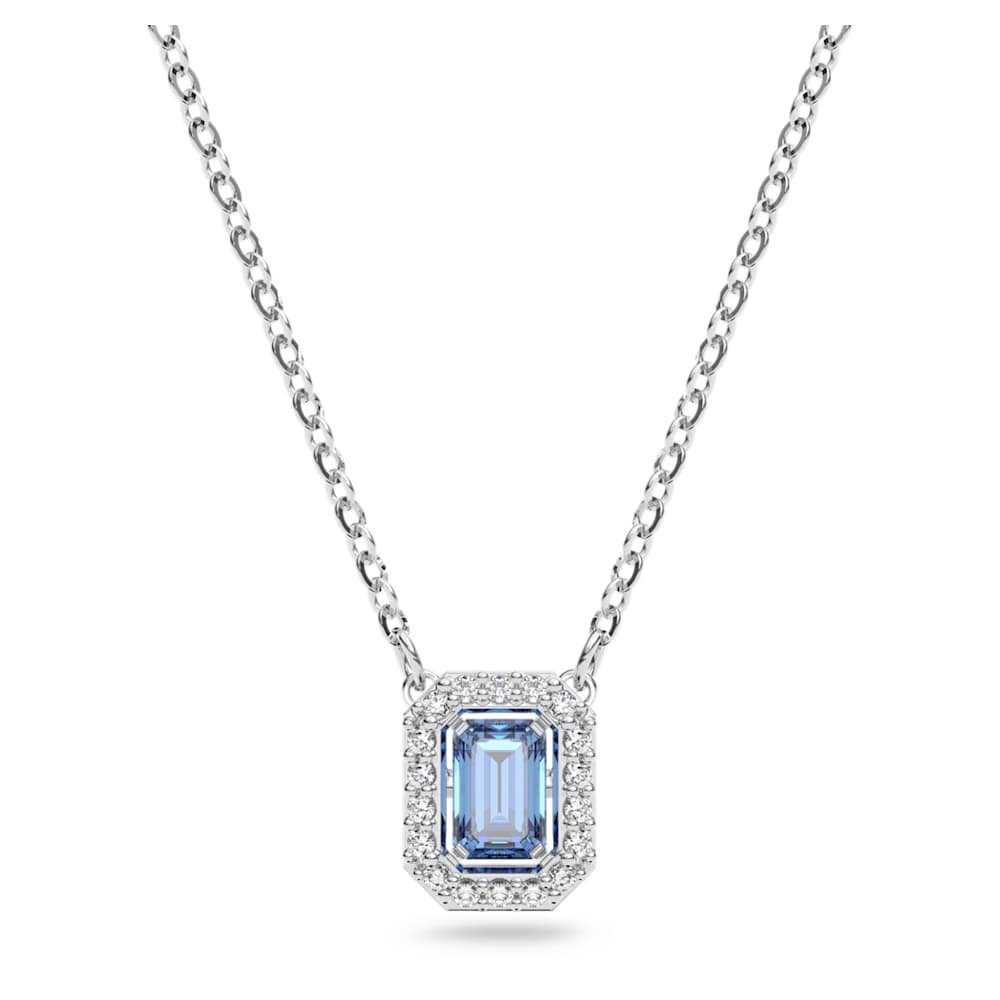 una-necklace-octagon-cut-blue-rhodium-plated-swarovski-5614926 Una necklace, Octagon cut, Blue, Rhodium plated - Image 1