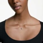 Una necklace, Round cut, White, 18K rose gold finish - Image 2