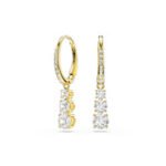 Stilla Attract hoop earrings, Round cut, White, 18K gold finish - Image 3