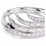 Vienna bangle Mixed cuts, Swan, White, Rhodium plated - Image 3