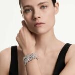 Vienna bracelet, Mixed cuts, Feather, White, Rhodium plated - Image 2