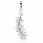 Vienna charm Mixed cuts, Feather, White, Rhodium plated - Image 6