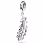 Vienna charm Mixed cuts, Feather, White, Rhodium plated - Image 4