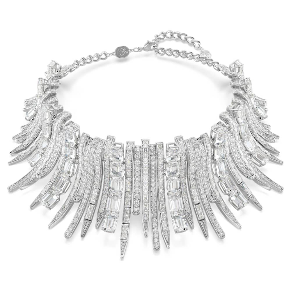 vienna-choker-mixed-cuts-white-rhodium-plated-swarovski-5754021 Vienna choker, Mixed cuts, White, Rhodium plated - Image 1