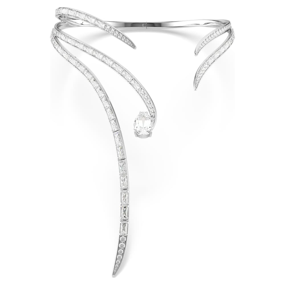 vienna-necklace-mixed-cuts-white-rhodium-plated-swarovski-5749067 Vienna necklace, Mixed cuts, White, Rhodium plated - Image 1