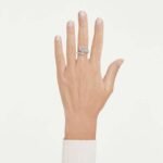 Vienna open ring, Mixed cuts, Feather, White, Rhodium plated - Image 2