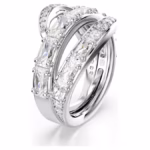 Vienna ring Mixed cuts, Swan, White, Rhodium plated - Image 4