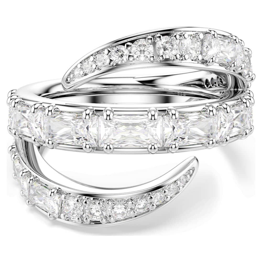 vienna-ring-mixed-cuts-swan-white-rhodium-plated-swarovski-5762204 Vienna ring, Mixed cuts, Swan, White, Rhodium plated - Image 1