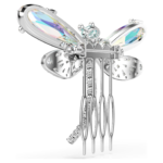Ariana Grande x Swarovski brooch and hair accessory Crystal pearl, Mixed cuts, Dragonfly, White, Rhodium plated - Image 6