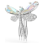 Ariana Grande x Swarovski brooch and hair accessory Crystal pearl, Mixed cuts, Dragonfly, White, Rhodium plated - Image 3