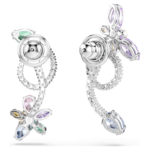 Ariana Grande x Swarovski drop earrings with ear jacket Mixed cuts, Dragonfly, flower, Multicoloured, Rhodium plated - Image 5