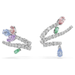 Ariana Grande x Swarovski ear cuffs Mixed cuts, Multicoloured, Rhodium plated