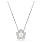 Ariana Grande x Swarovski set Crystal pearl, Round cut, Flower, White, Rhodium plated - Image 5