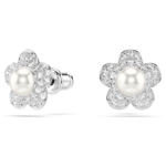 Ariana Grande x Swarovski set Crystal pearl, Round cut, Flower, White, Rhodium plated - Image 6