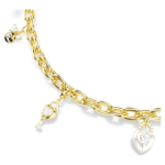 Bag charm Mixed cuts, White, Gold-tone plated - Image 3
