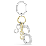 Bag charm Round cut, White, Mixed metal finish - Image 6