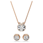 Bella V set Round cut, White, 18K rose gold finish - Image 8