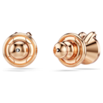 Bella V stud earrings Round cut, Pavé, Pink, 18K rose gold finish - Image 5