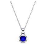 Birthstone pendant Square cut, September, Blue, Rhodium plated - Image 5