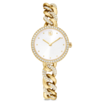 Cocktail round watch Round cut, Metal bracelet, Gold tone, Gold-tone finish