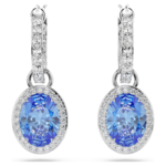 Constella drop earrings Oval cut, Blue, Rhodium plated