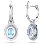Constella drop earrings Oval cut, Blue, Rhodium plated - Image 5