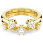 Constella ring Set (2), Round cut, White, 18K gold finish