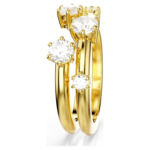 Constella ring Set (2), Round cut, White, 18K gold finish - Image 4