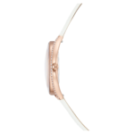 Crystalline aura watch Swiss Made, Leather strap, White, Rose gold-tone finish - Image 6