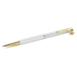 Crystalline ballpoint pen Horseshoe, White, White lacquered, gold-tone plated