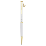 Crystalline ballpoint pen Horseshoe, White, White lacquered, gold-tone plated - Image 2