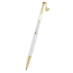 Crystalline ballpoint pen Horseshoe, White, White lacquered, gold-tone plated - Image 5
