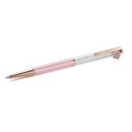 Crystalline ballpoint pen Teddy, Pink, Pink lacquered, rose gold-tone plated