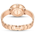 Crystalline bangle watch Swiss Made, Metal bracelet, White, Rose gold-tone finish - Image 4