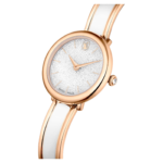 Crystalline bangle watch Swiss Made, Metal bracelet, White, Rose gold-tone finish - Image 5