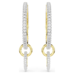 Dextera hoop earrings Round cut, White, 18K gold finish - Image 3