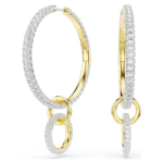 Dextera hoop earrings Round cut, White, 18K gold finish - Image 6