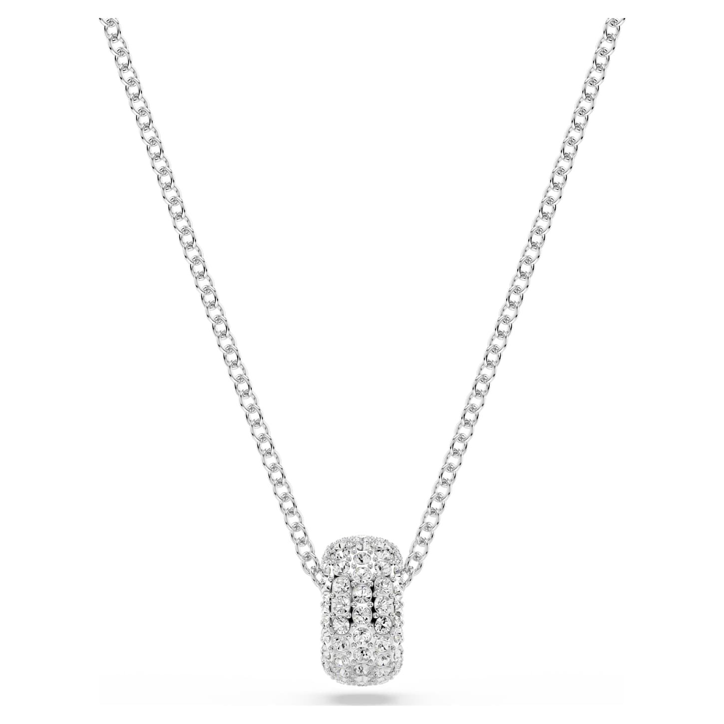 Dextera pendant White, Rhodium plated