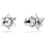 Dextera stud earrings Round cut, Star, White, Rhodium plated - Image 5