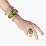 Dulcis cuff Mixed cuts, Multicoloured, 18K gold finish - Image 4