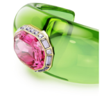 Dulcis cuff Set (2), Octagon cut, Pavé, Multicoloured, 18K gold finish - Image 3
