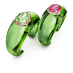 Dulcis cuff Set (2), Octagon cut, Pavé, Multicoloured, 18K gold finish - Image 4