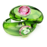 Dulcis cuff Set (2), Octagon cut, Pavé, Multicoloured, 18K gold finish - Image 6