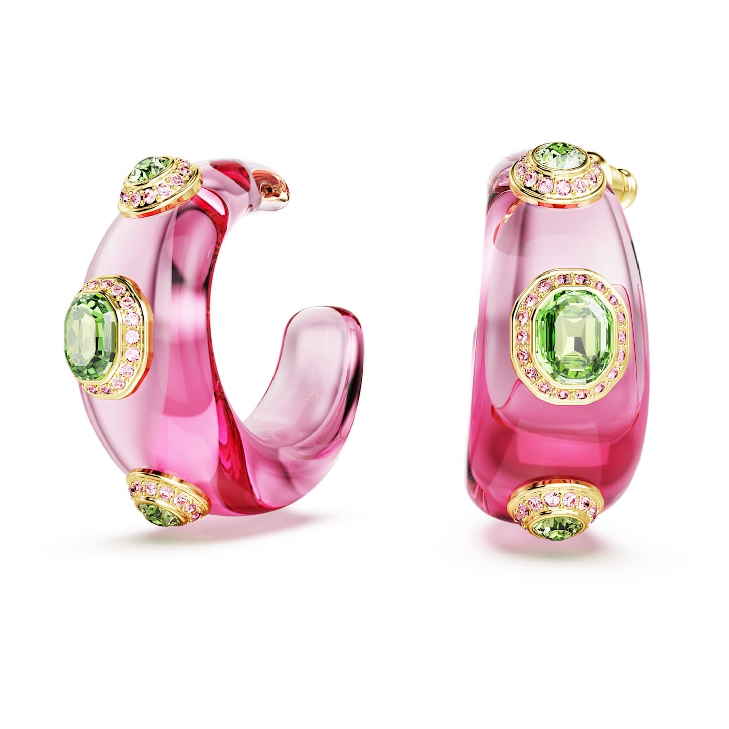 dulcis-hoop-earrings-mixed-cuts-multicoloured-18k-gold-finish-swarovski-5719112 Dulcis hoop earrings Mixed cuts, Multicoloured, 18K gold finish - Image 1