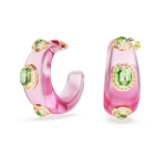 Dulcis hoop earrings Mixed cuts, Multicoloured, 18K gold finish - Image 7