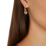 Energic drop earrings Brown, 18K gold finish - Image 2