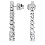 Eternity drop earrings Lab-grown diamonds 1.3 ct tw, Round shape, 18K white gold - Image 3