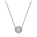 Eternity halo solitaire pendant Lab-grown diamonds 0.23 ct tw, Round shape, Sterling silver